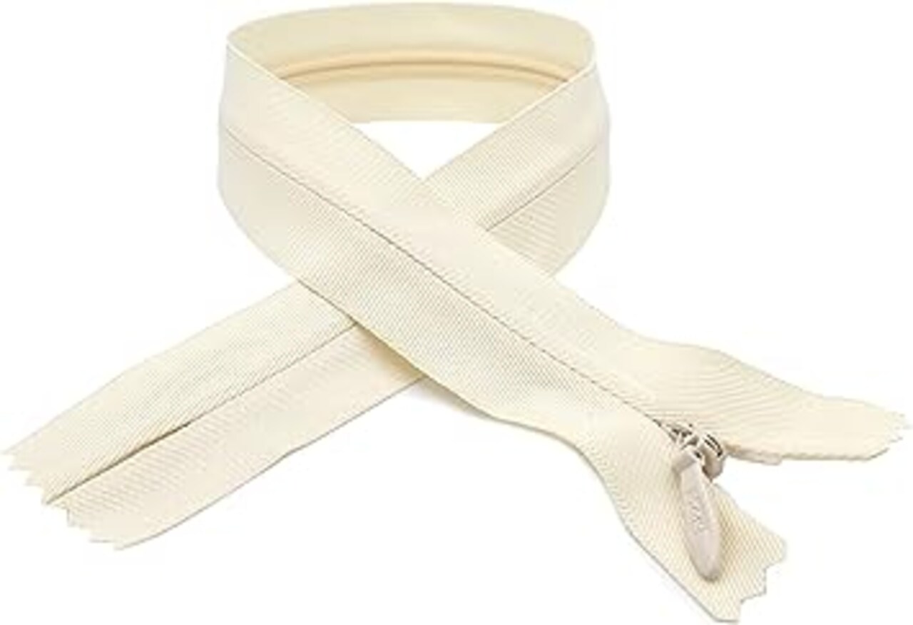 Unique Zipper YKK #5 Heavy Conceal - Invisible (Bridal Wear), Select Length and Color (Length 18 inches, Off White)